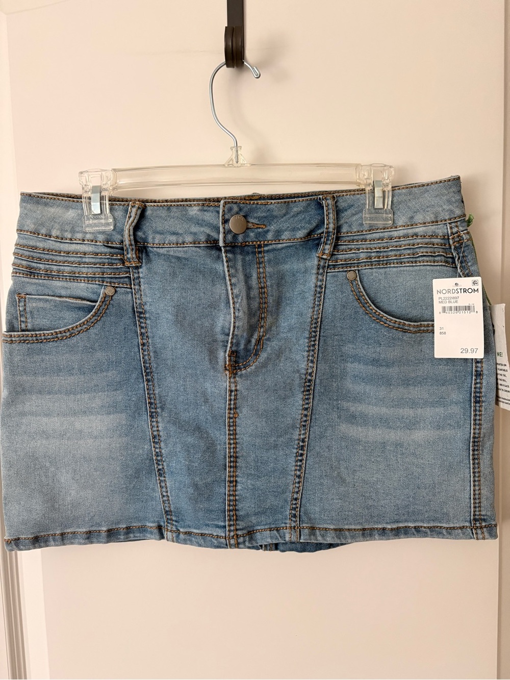 Nordstrom Denim High-Rise Mini Skirt - Light Blue